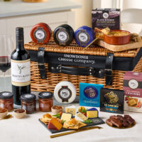 Cheese Selection & Wine Wicker Hamper