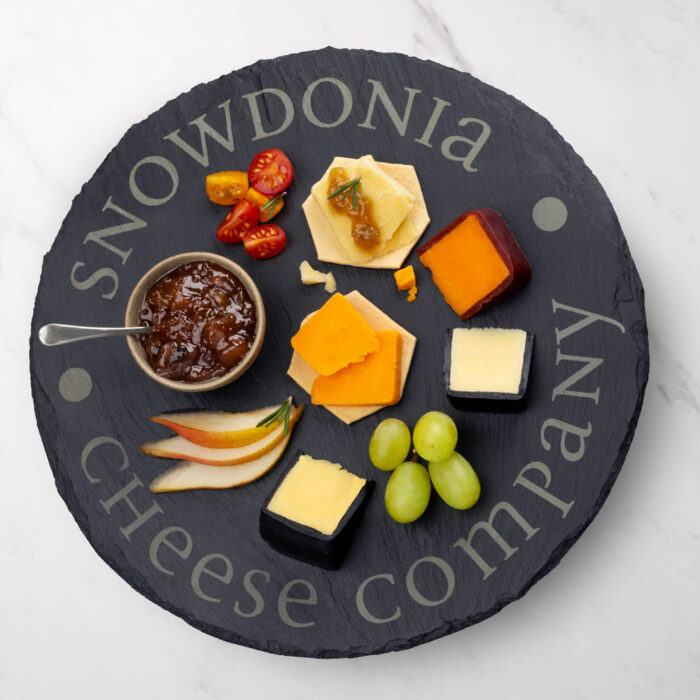 Round slate serving board